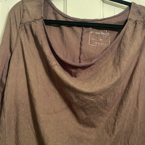 Freepeople We the Free off the shoulder scoop neck Jersey longsleeve tshirt - Picture 8 of 9